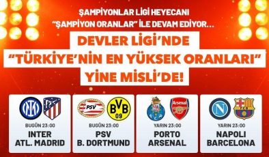 Şampiyonlar Ligi heyecanı “Şampiyon Oranlar” ile devam ediyor
