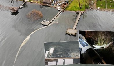 Milyonların içme suyu olan Sapanca Gölü’nde şok! Boru hattı patladı, akaryakıt sız