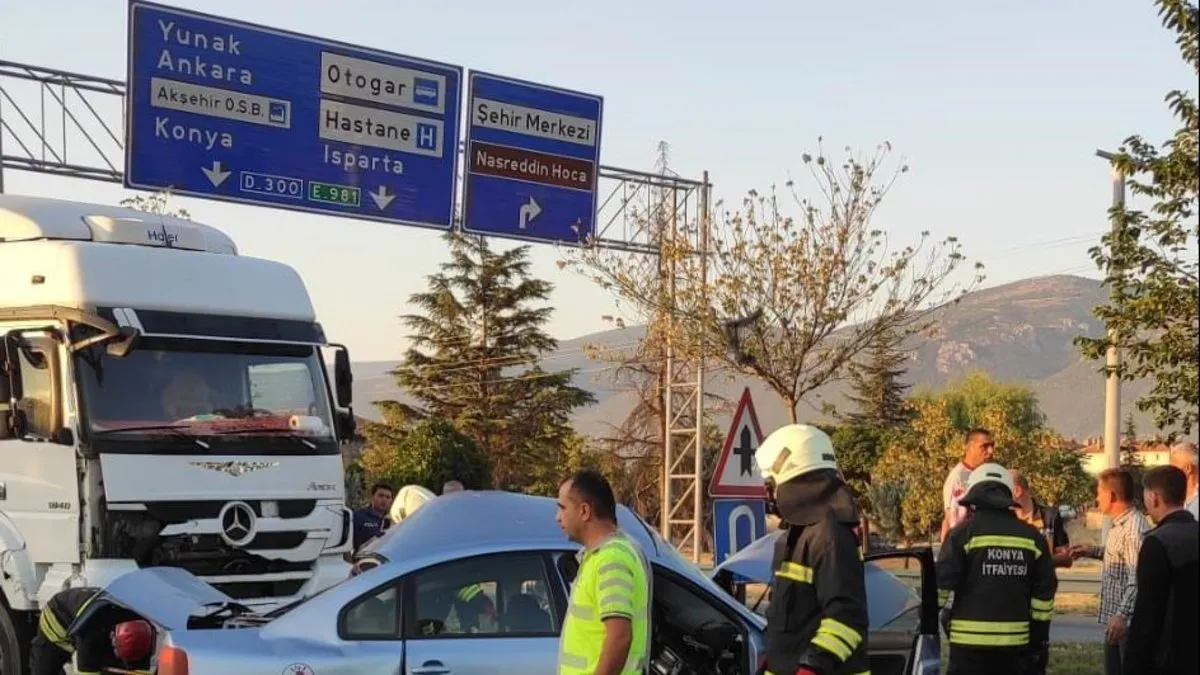 Konya’da otomobil ile TIR çarpıştı: 2 ölü!
